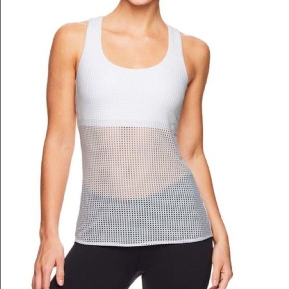 Gaiam Bright White Catalina Pointelle Cutout Tank - Picture 1 of 3